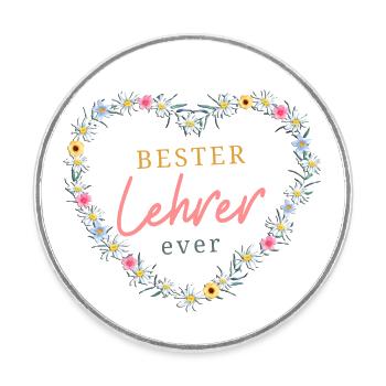 Bester Lehrer ever! - Runder Kühlschrankmagnet - Weiß - Vorne