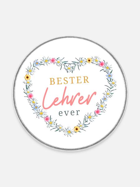 Bester Lehrer ever! - Runder Kühlschrankmagnet - Weiß