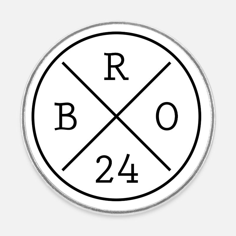 Bruder 2024 Zukünftiger großer Bruder Geschenidee - Runder Kühlschrankmagnet - Weiß