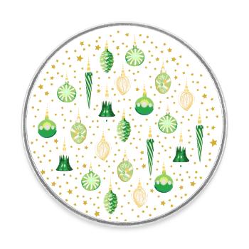 Galaxie de Noël Vert - Magnet rond - blanc - Devant