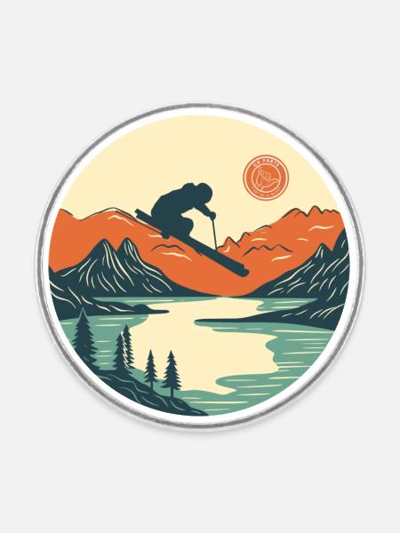 It's waxing Ski - Round fridge magnet - white
