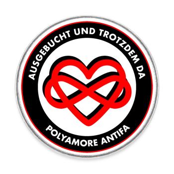 Polyamorous Antifa: Fully booked and still there! - Round  fridge magnet - white - Front
