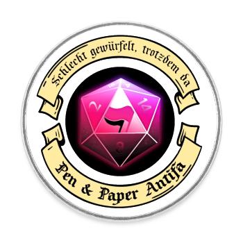 Pen and Paper Antifa - Runder Kühlschrankmagnet - Weiß - Vorne