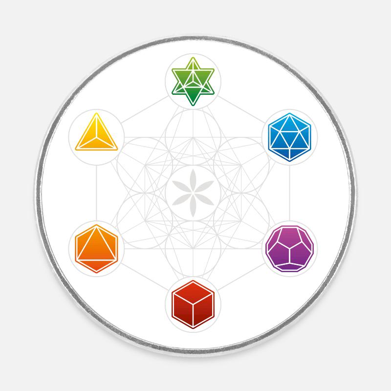 Plato's solids - Round  fridge magnet - white