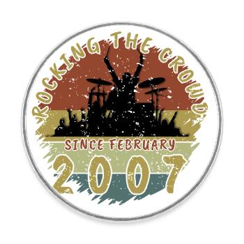 18th Birthday Rocking the crowd DRM 02/2007 - Round  fridge magnet - white - Front