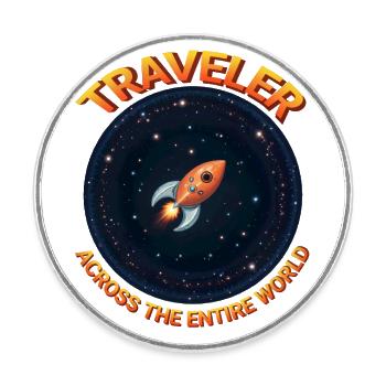 Voyageurs du monde entier - Magnet rond - blanc - Devant