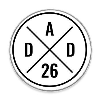 Dad 26 Baby Dad Father's Day Gift Dad 2026 - Round  fridge magnet - white - Front