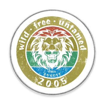 20. Geburtstag Wild, free & untamed since 08/2005 - Round  fridge magnet - white - Front