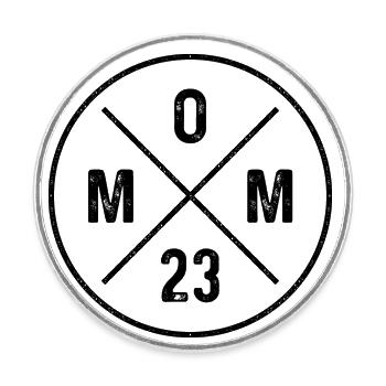 Maman 23 Mère Progéniture Annonce de bébé Maman 2023 - Magnet rond - blanc - Devant