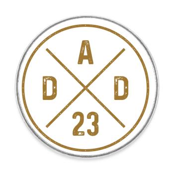 Dad 23 Nachwuchs Vater Baby Ankündigung Papa 2023 - Runder Kühlschrankmagnet - Weiß - Vorne