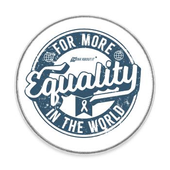 Equality as a Cool Retro Denim Label - Runder Kühlschrankmagnet - Weiß - Vorne