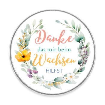 Danke das du mir beim Wachsen hilfst! - Runder Kühlschrankmagnet - Weiß - Vorne