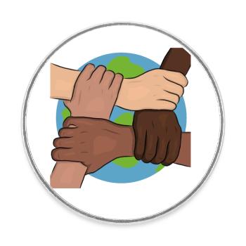 Peace - Round  fridge magnet - white - Front