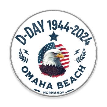 D DAY 80-jähriges Jubiläum am Strand von Omaha - Runder Kühlschrankmagnet - Weiß - Vorne