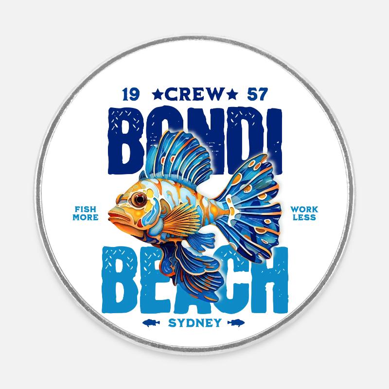 Bondi Beach 1 - Magnet rond - blanc