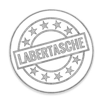 Labertasche Laber Tasche Stempel - Runder Kühlschrankmagnet - Weiß - Vorne