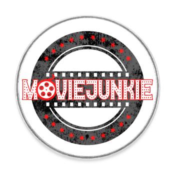 Movie Junkie - Runder Kühlschrankmagnet - Weiß - Vorne