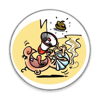 Pipikaka - Runder Kühlschrankmagnet - Weiß - Vorne