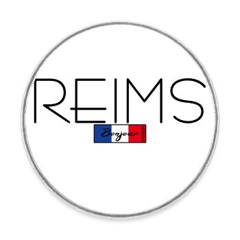 REIMS FRANCE HOLIDAY SUMMER PARTY (b) - Round  fridge magnet - white - Front