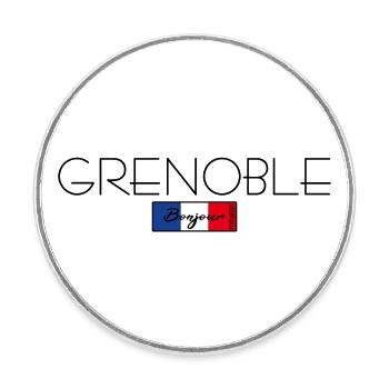 GRENOBLE FRANCE HOLIDAY SUMMER PARTY (b) - Round  fridge magnet - white - Front