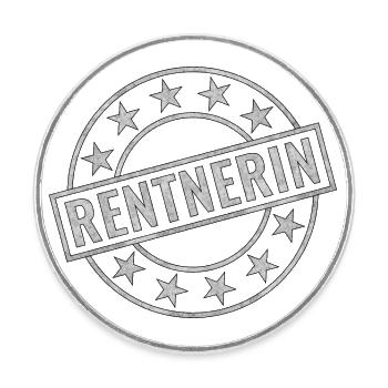 Rentnerin Stempel Ruhestand Rente Geschenk - Runder Kühlschrankmagnet - Weiß - Vorne