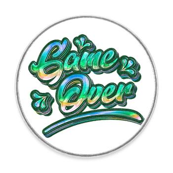 Game Over Graffiti - Runder Kühlschrankmagnet - Weiß - Vorne