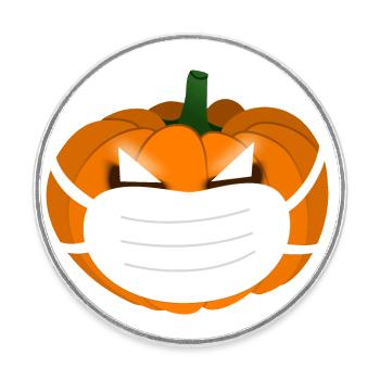 Halloween Kürbis Maske Geschenk - Runder Kühlschrankmagnet - Weiß - Vorne