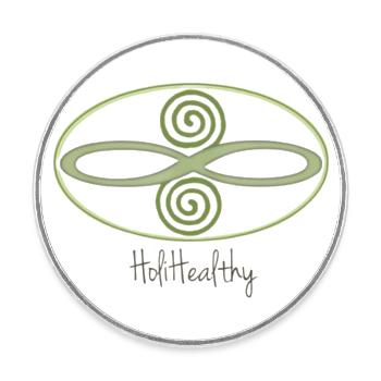 HoliHealthy - Round  fridge magnet - white - Front