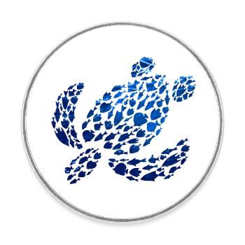 Wasserschildkröte Meer Ozean Tiere Schildkröte - Runder Kühlschrankmagnet - Weiß - Vorne