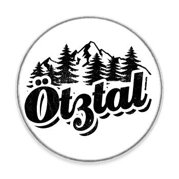 Ötztal - Wald und Berge Wandern Erholung - Runder Kühlschrankmagnet - Weiß - Vorne