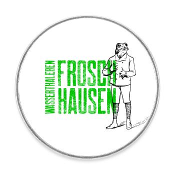 Südharz Merch - Froschhausen Wasserthaleben (grün) - Runder Kühlschrankmagnet - Weiß - Vorne