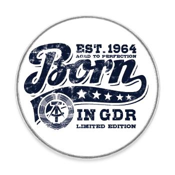 Born in GDR 1964 - Birthday - Ossi Gift - Round  fridge magnet - white - Front
