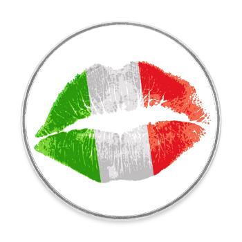 Kuss (Italien / Italy) - Runder Kühlschrankmagnet - Weiß - Vorne