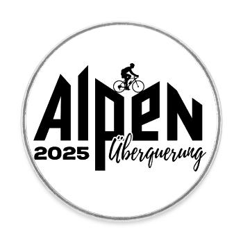 Alpenüberquerung Alpen Überquerung 2025 Rad - Runder Kühlschrankmagnet - Weiß - Vorne