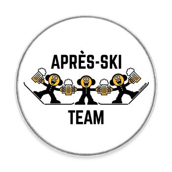 Après-Ski Team Trio (Beer / Caricature / 3C) - Round  fridge magnet - white - Front