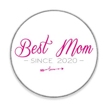 Best Mom Since 2020 - Runder Kühlschrankmagnet - Weiß - Vorne