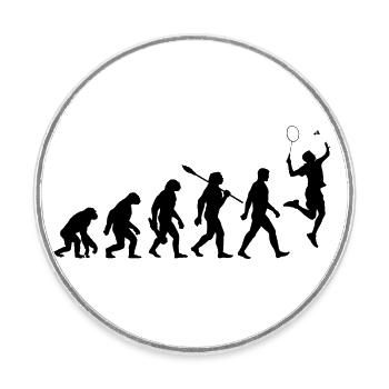 Evolution - Badminton - Sport - Magnet rond - blanc - Devant