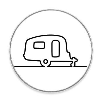 Caravan - Contour - classic shape - Round  fridge magnet - white - Front