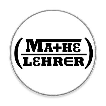 Mathe-Lehrer (Schriftzug) - Runder Kühlschrankmagnet - Weiß - Vorne