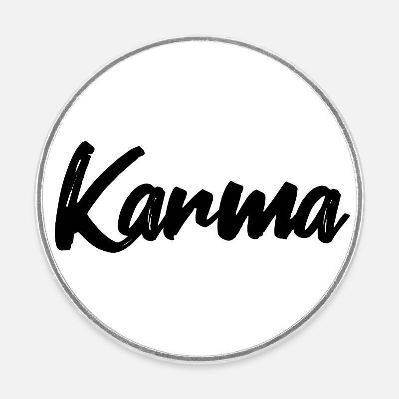 Karma - Runder Kühlschrankmagnet - Weiß