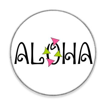 ALOHA - Runder Kühlschrankmagnet - Weiß - Vorne