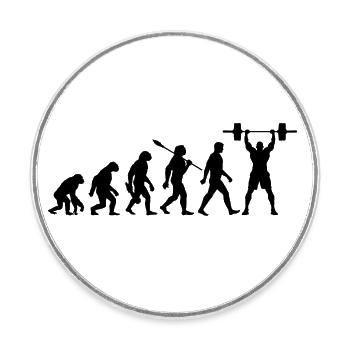 Evolution - Gewichtheben - Kraftsport - Runder Kühlschrankmagnet - Weiß - Vorne