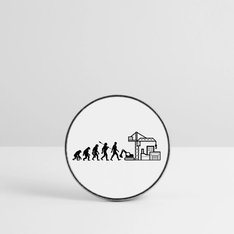 Evolution - Construction Site - Construction Worker Round  fridge magnet