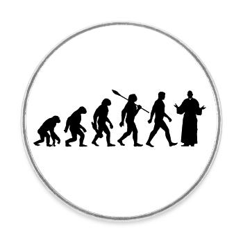 Evolution - Pastors - Church - Religion - Round  fridge magnet - white - Front