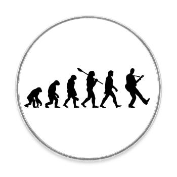 Gitarre Evolution - Runder Kühlschrankmagnet - Weiß - Vorne