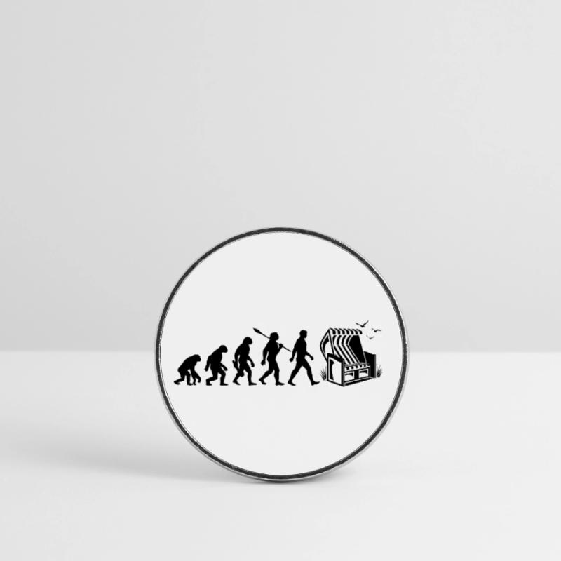 Evolution - Chaise de plage - Vacances - Mer - Mouettes Magnet rond