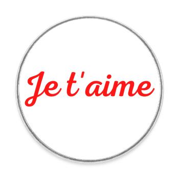 Je t'aime - Magnet rond - blanc - Devant