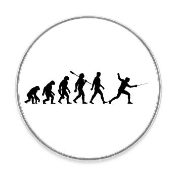 Evolution - Fechten - Fechter - Kampfsport - Runder Kühlschrankmagnet - Weiß - Vorne