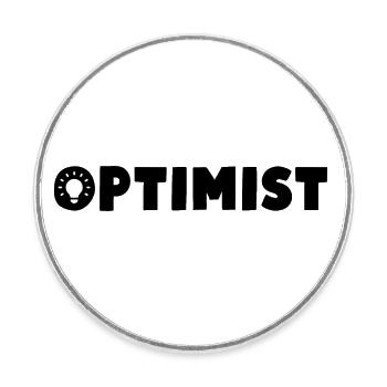 Optimist - Runder Kühlschrankmagnet - Weiß - Vorne
