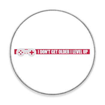 get older level up - Round  fridge magnet - white - Front